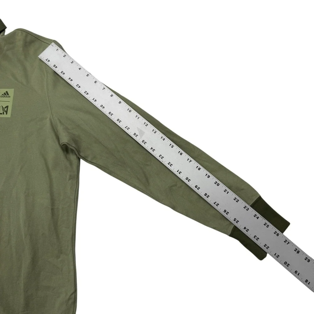Adidas LAFC Mens Long Sleeve Polo Shirt Olive Green MLS Soccer Large DA22477